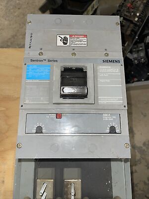 JXD22B400  SIEMENS LOW VOLTAGE SENTRON MOLDED CASE CIRCUIT BREAKER WITH THERMAL - MAGNETIC TRIP UNIT. STANDARD 40 DEG C BREAKER JD FRAME WITH STANDARD BREAKING CAPACITY AND NON INTERCHANGEABLE TRIP. MEETS UL 489 / IEC 60947-2 STANDARDS. 400A 2-POLE BREAKER (65KAIC AT 240V). SPECIAL FEATURES: NO LUGS INSTALLED. DIMENSIONS (W x H x D) IN: 7.5 x 11 x 4.