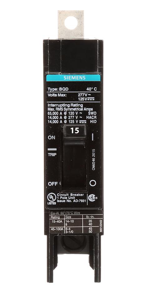 BQD115   BREAKER  1P 15A 277V VOLT-IN