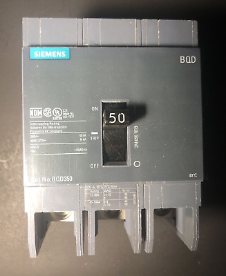 BQD350  BREAKER 3P 50A 480V BOLT-ON