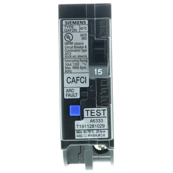 QA115AFCN    BREAKER. 15A. SP. AF. COMBO  PLUG-ON.N  SIEMENS