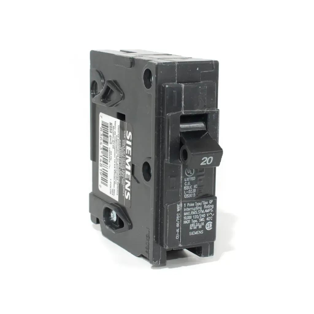 Q120 Circuit Breaker – 20A, 1-Pole, 120/240V, Type QP, Plug-In SIEMENS 