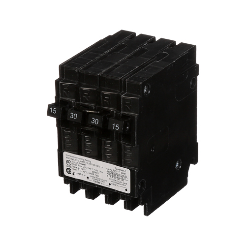 Q21530CT  BREAKER 2 15A 1P 1 30A 2P SIEMENS 30 Double Two 15-Amp Single Pole Circuit Breaker, Black
