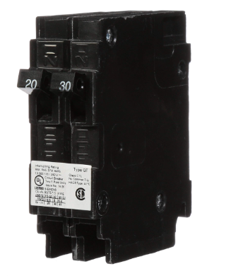 Q2030  breaker 20/30A.1P.QT .DUPLEX Siemens Plug-In 240V 30A 2 pole 10kA/240V
