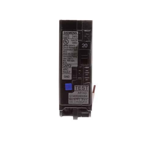 QA120AFC  BREAKER. 20A. SP. AF. COMBO SIEMENS