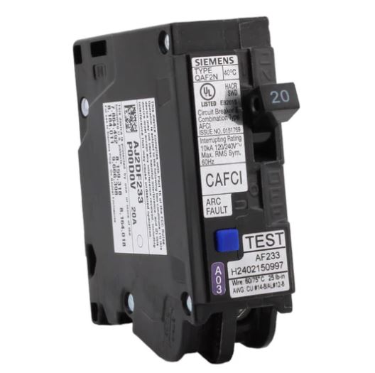 QA120AFCN  20A. SP. AF. COMBO  PLUG-ON.N BREAKER SIEMENS