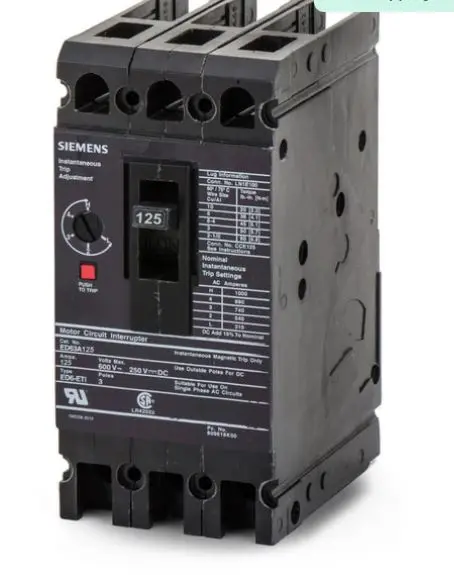 ED63A125  BREAKER  3P 125A 600V SIEMENS