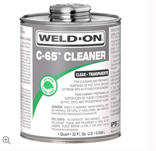 10201  C-65  CLEANER PVC ELECTRIC Low VOC formula for removal of oil and grease from the surfaces of PVC, CPVC, ABS 