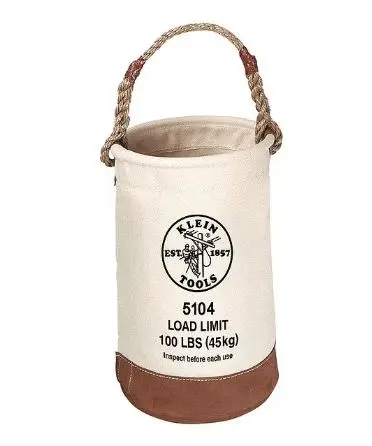 5104  CANVAS BUCKET  Canvas Bucket with Leather Bottom, 12-Inch