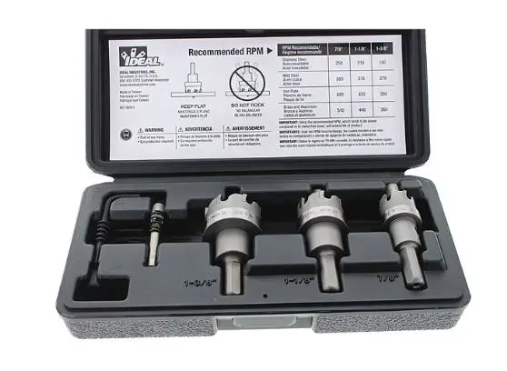 36-311   Hole Cutter Set, 7/8, 1-1/8, 1-3/8 In, 4 Pc HOLE SAW