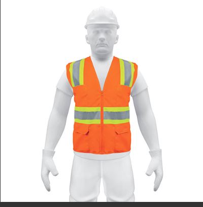 13475  Orange safety vest with bags
