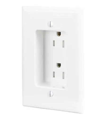 TR780W Eaton  15-Amp 3-Wire 125-Volt Tamper Resistant Recessed Duplex Receptacle 2-Pole, White