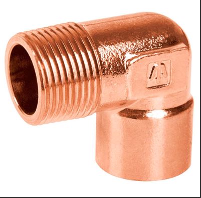 49648  3/4", male, 90?, copper elbow AGUA