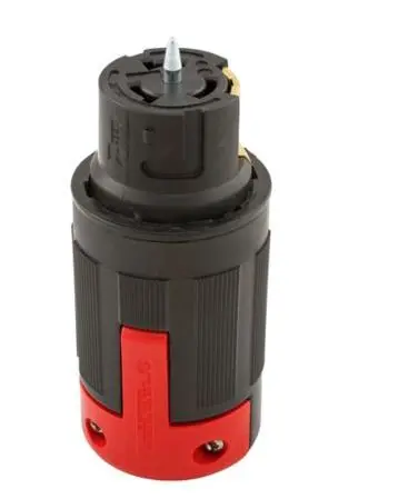 CS6364EX  CONNECTOR  3P4W   locking connector, #10-6 AWG, 50A, Industrial, 125/250V, Back wiring, Black, red, Non-NEMA, Three-pole, Four-wire, Nylon, 0.44 to 1.25 in, California standard