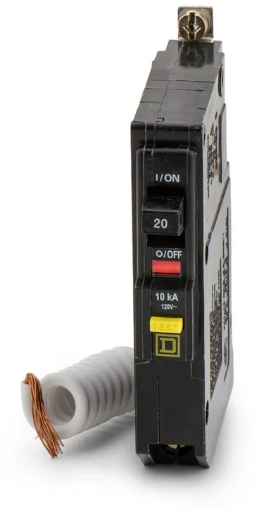 QOB120GFI    Circuit Breaker, Bolt On, GFI, 1 Pole, 20A, 120 Vac, 10kA