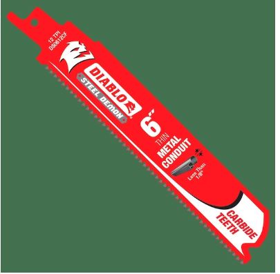 DS0612CF3   6" 12TPI Steel Demon™ Carbide Teeth Reciprocating Saw Blades for Thin Metal Conduit (3-Pack]  DIABLO