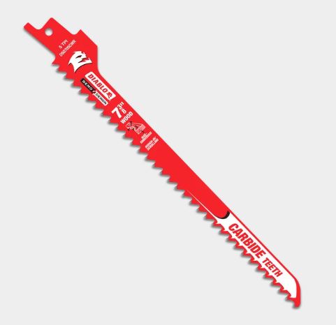 DS0705CWR3  DIABLO  7-3/8" 5TPI Demo Demon™ Carbide Teeth Reciprocating Saw Blades for Rough-In/Scrolling