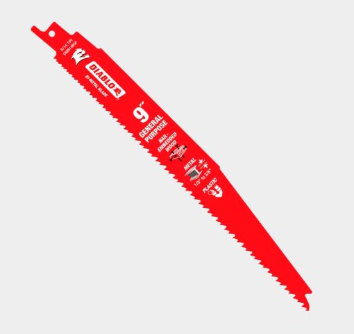 DS0914BGP25  DIABLO  9" 8/14TPI I Bi-Metal Reciprocating Saw Blades for General Purpose Cuts