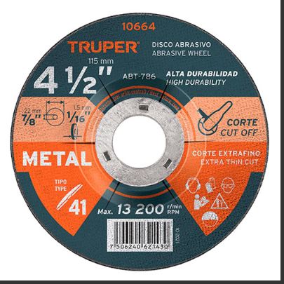 10664   4-1/2'' EXT- 7/8'' INT- 5/64''  metal  general purpose cut-off w DISC