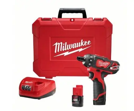 1660-6  DRILL COMPACT 1/2'' MILWAUKEE 2 BATTERY 1CADGADOR 1DRILL   Screwdriver Kit: 1/4 in Drive Size, 0 in-lb to 275 in-lb, 1,500 RPM Free Speed, 1.5 Ah, 12V, M12