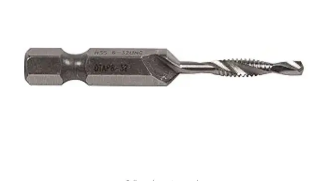 DTAP6-32  Greenlee  Combination Drill/Tap Countersink Drill Bit for up to 10-Gauge Metal, Combination Drill, Tap, and Deburr Bit with Quick Change Hex, 6-32 NC BIT