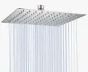 Modern Square Rainfall Shower Head 10 x 10 in Stainless Steel Chrome Finish Wall Mount.