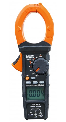 Digital Clamp Meter, AC Auto-Range TRMS, Low Impedance (LoZ), 2000 Amp CL900