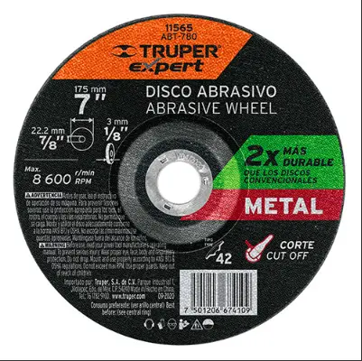 11565  Disco 1/8"x 7/8" desvaste 7" Metal Cutting Abrasive Disc