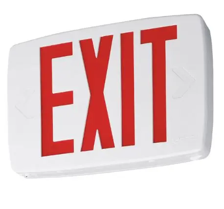 REDG1RCAEM  EXIT 1 FASE  RED ON  CLEAR  W/BATT