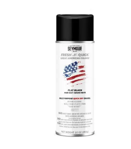 SEY11-10  Multi-Purpose Spray Paint, Flat Black, 12 Sq-Ft Coverage Area, 16 Oz, Aerosol Can