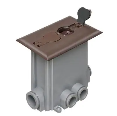 FLBCF101BR  FLOOR BOX  2''X4'' W/COVER BROWN