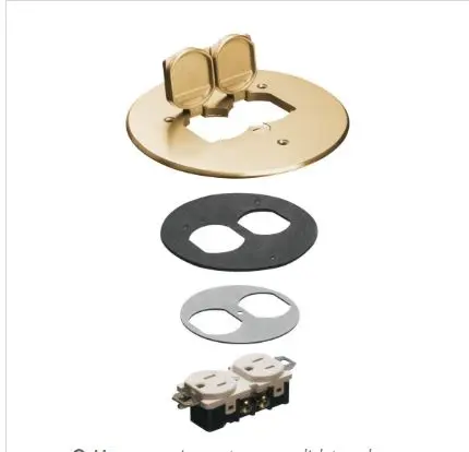 FLB6230MB  FLOOR COVER KIT  " BRASS  6" Round Brass Cover w/2-Flip Lids