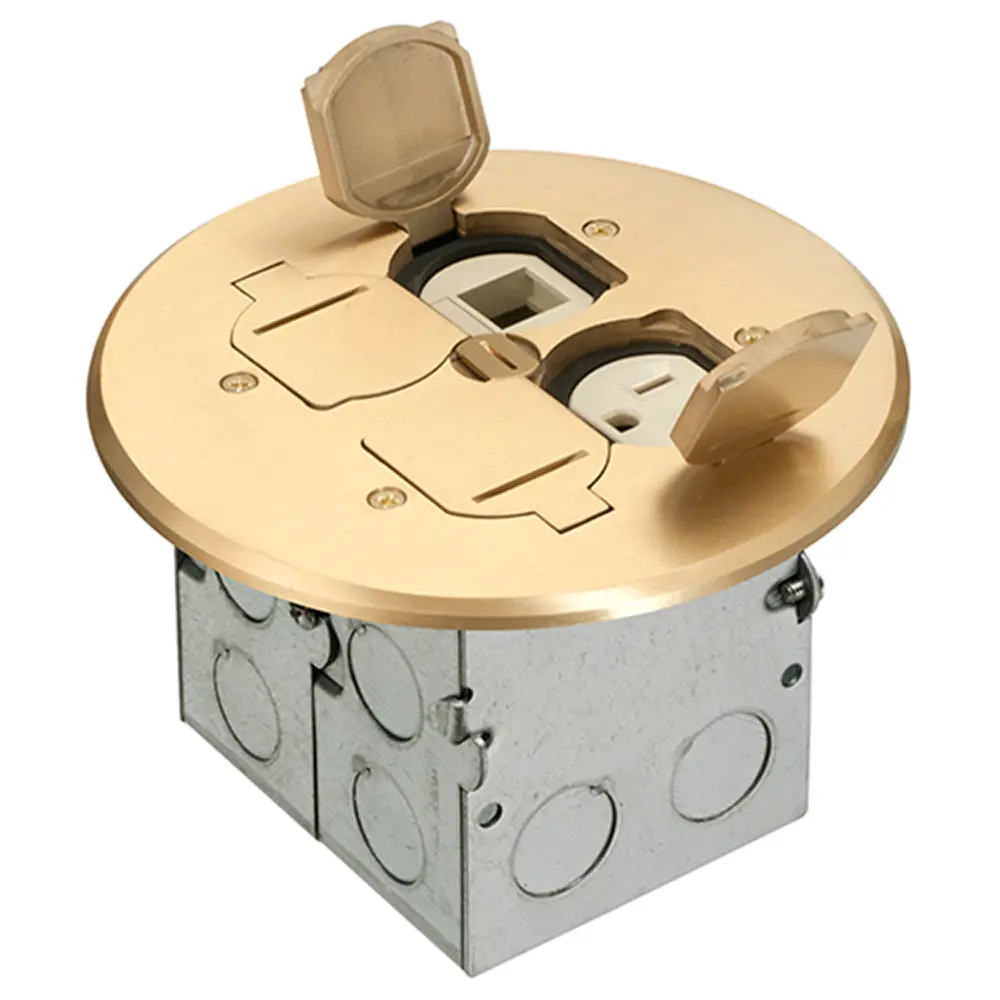 FLB6242MB FLOORBOX  KIT 6" BRASS  120V/LV