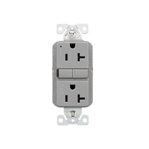 TRSGF20GY GFCI SELF-TEST RECEPTACLE TAMPER RESISTANT T.R     [GRAY]