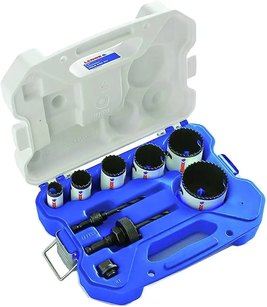 Electrician’s Hole Saw Kit 9-Piece Bi-Metal Cutting Set.