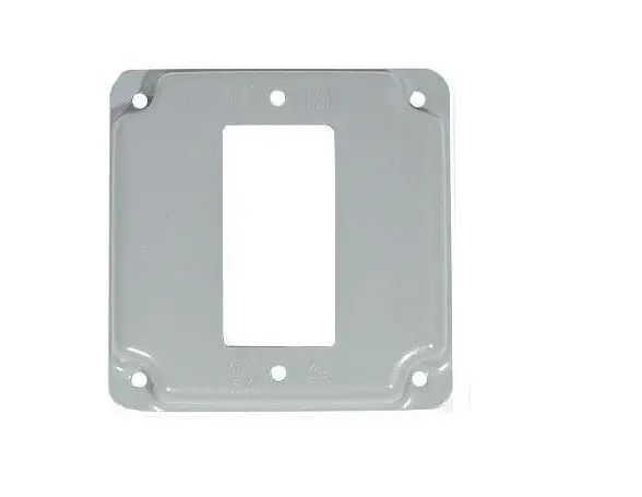 11432 G1947  1/2'' COVER  Raised Powder Coated Steel 1-GFCI Receptacle Square Box Cover