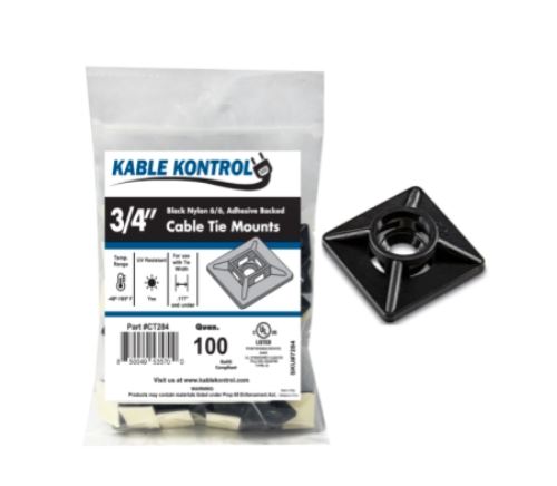 IT750MP-CO   Ideal Mounting Pad 3/4 Inch Adhesive #4 Screw UV Black 100 Per Bag