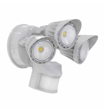 SL-30W-MCT-WH-P     LED 3-Light White Security Light 30K/40K/50K with PIR Sensor 120V