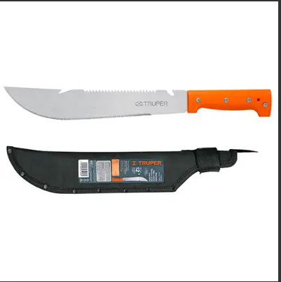 15890  12" Orange Hdl Rambo Style Machete