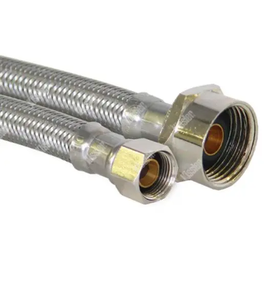 275128  88-2916  Stainless Steel Toilet Connector 3/8" Comp x 7/8" Ballcock w/ Brass Nuts x 16"   MANGUERA DE TOILET 3/8''X 7/8'' X  16"HOSE 