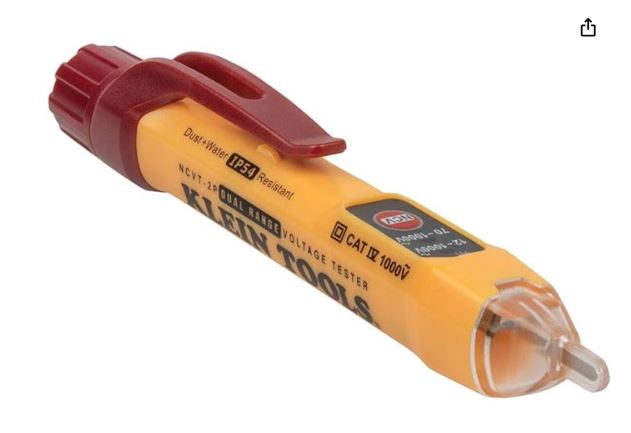 NCVT-2 KLEIN  Probador de voltaje de doble rango sin contacto, bolígrafo de 12 a 1000 VCA, con LED intermitente, alarmas de advertencia audible y clip de bolsillo