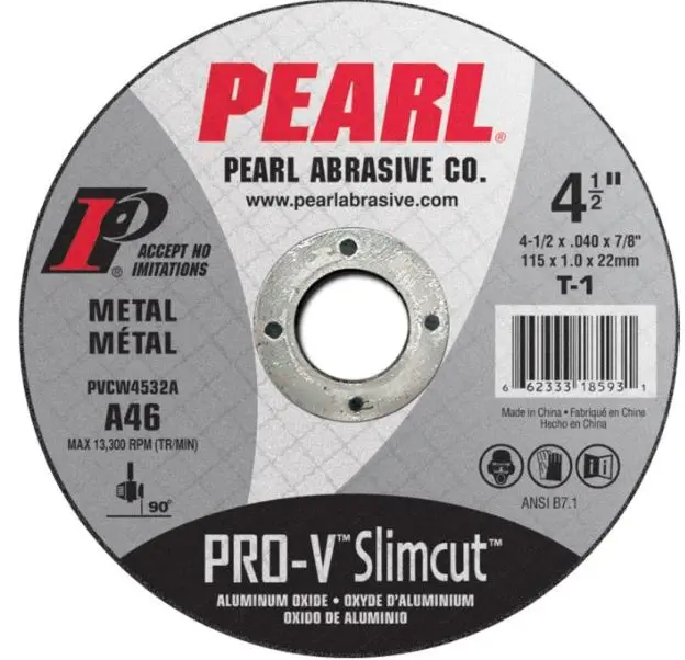 PVCW4532A CW4532A  PEARL ABRASIVE DISCO ABRASIVO 4-1/2 T-1 4-1/2 x .040 x 7/8 Pro-V Thin Cut-off Wheels  DISC