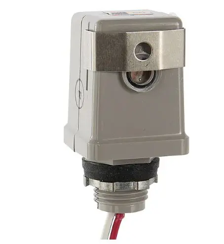 K4121C  Photocontrol, 120V AC, 1800 W, 15 A, SPST, 1/2 in Male Pipe Thread, Polycarbonate, White/Gray