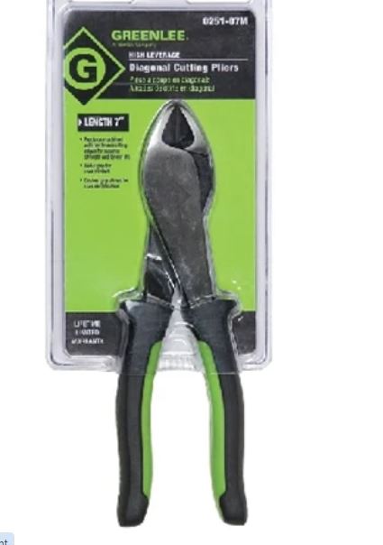 0251-07M  PLIERS DIAGONAL 7'' MOLDED  GREENLEE