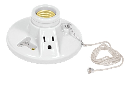 46526  PORTALAMPARA  PORCELANA CON CADENA Y CONTACTO  Porcelain Lamp Holder With Chain & Switc 46526