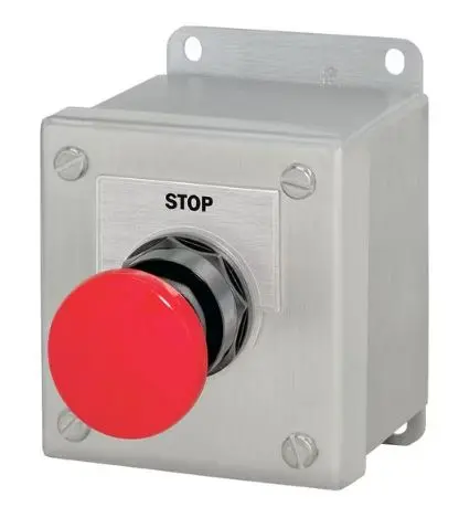 EB18800 RED PUSH BUTTON W/MATL BASE