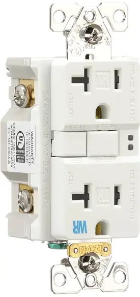 WRSGF20W Receptacle Duplex GDCI Wr St 20Amp White