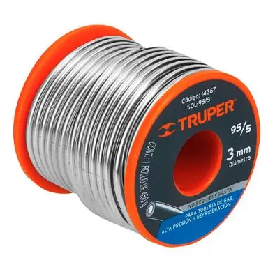 14367  95/5 Gas Pipe Solder Wire  SOLDADURA  NUCLEO DE RESINA 95/5  ESTANO