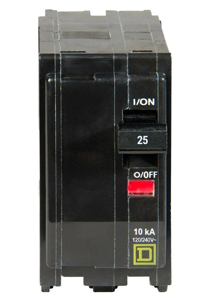 QO225 SQUARE D BREAKER  DP.25A Co Plug-In 120/240 VACV 25A 2 pole circuit breaker 10kA@240V