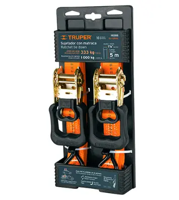 19285  2204 Lbs Max. Load Ratchets Straps 2pcs  SUJETADOR CON MATRACA  16 FT