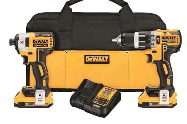 DCK287D2  DEWALT 20V MAX XR Brushless Impact Driver and Hammer Drill Combo Kit, Compact 2.0Ah  Black